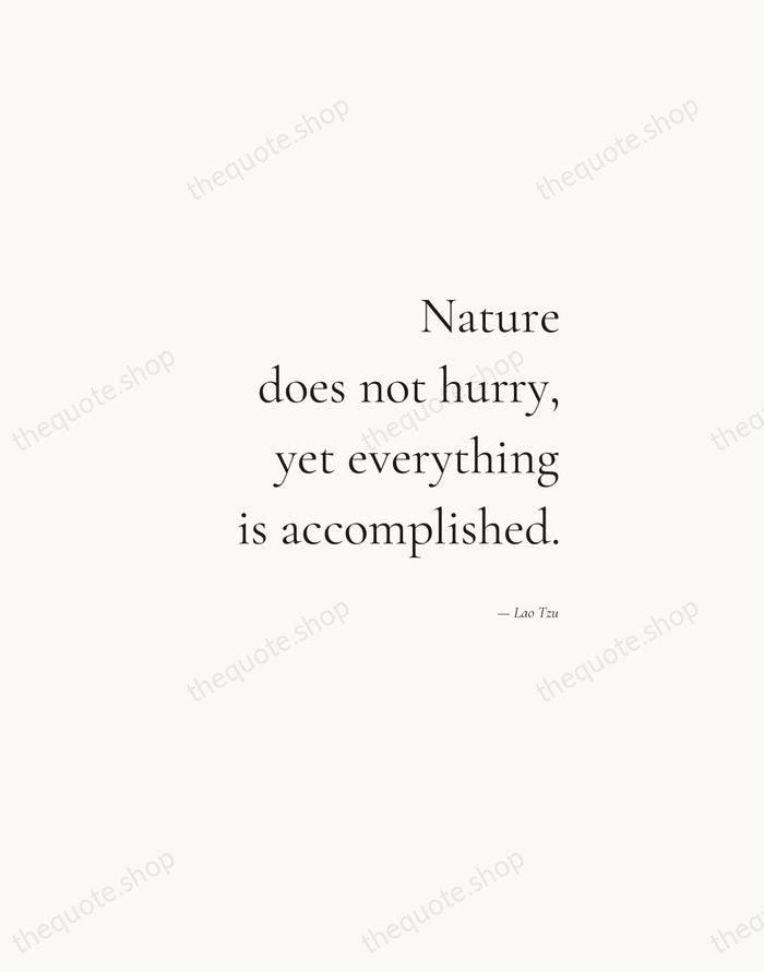 Nature does not hurry, yet everything is accomplished. — Lao Tzu — Soft Serif Right