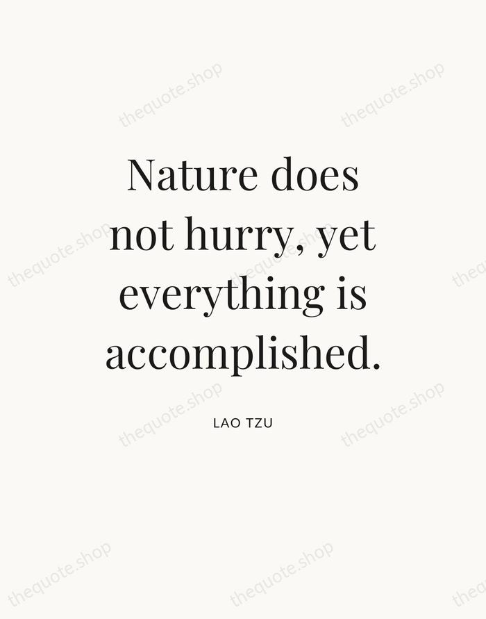 Nature does not hurry, yet everything is accomplished. — Lao Tzu — Statement Serif