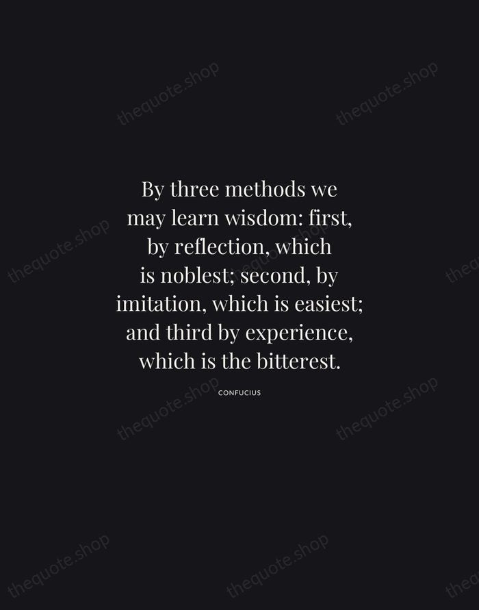 By three methods we may learn wisdom: first, by reflection, which is… — Confucius | Printable Wall Art — Midnight Serif