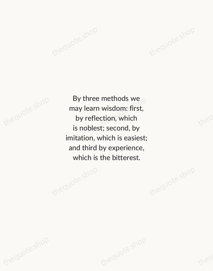 By three methods we may learn wisdom: first, by reflection, which is… — Confucius — Minimal Unsigned