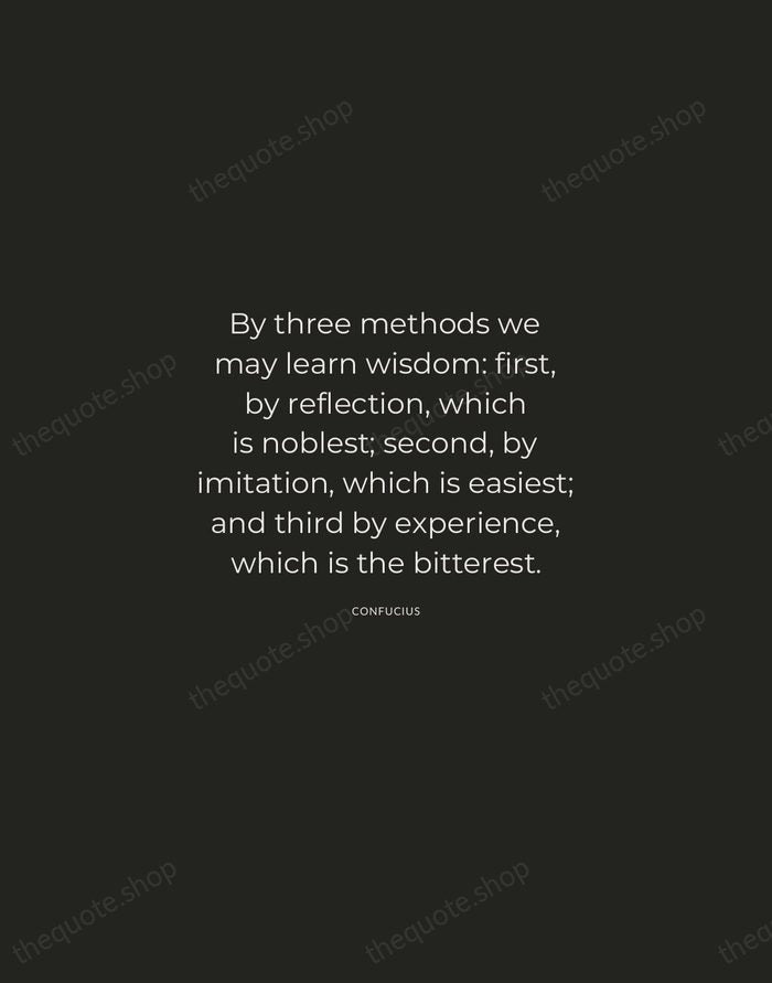 By three methods we may learn wisdom: first, by reflection, which is… — Confucius — Charcoal Sans