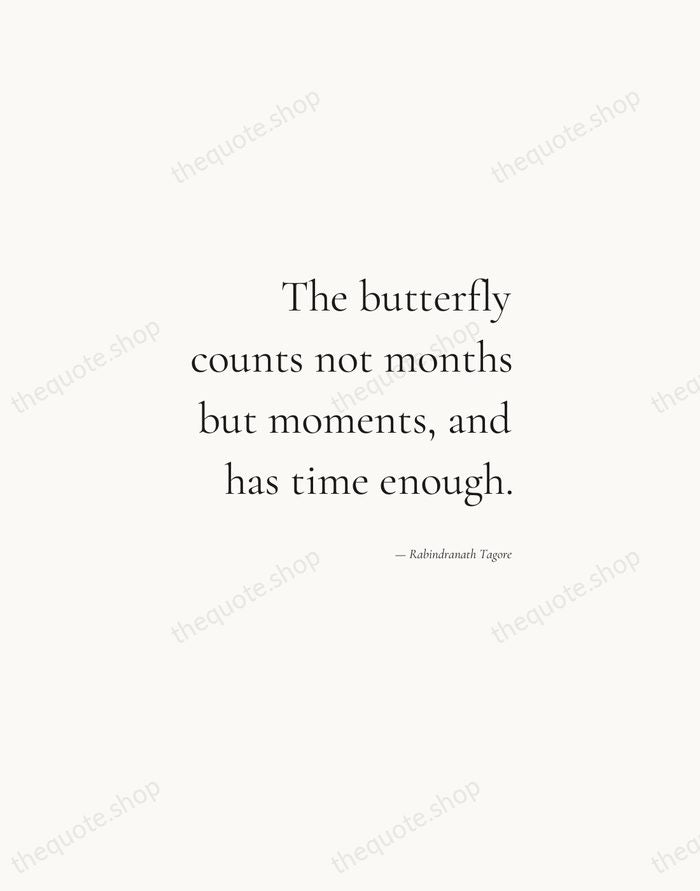 The butterfly counts not months but moments, and has time enough. — Rabindranath Tagore — Soft Serif Right