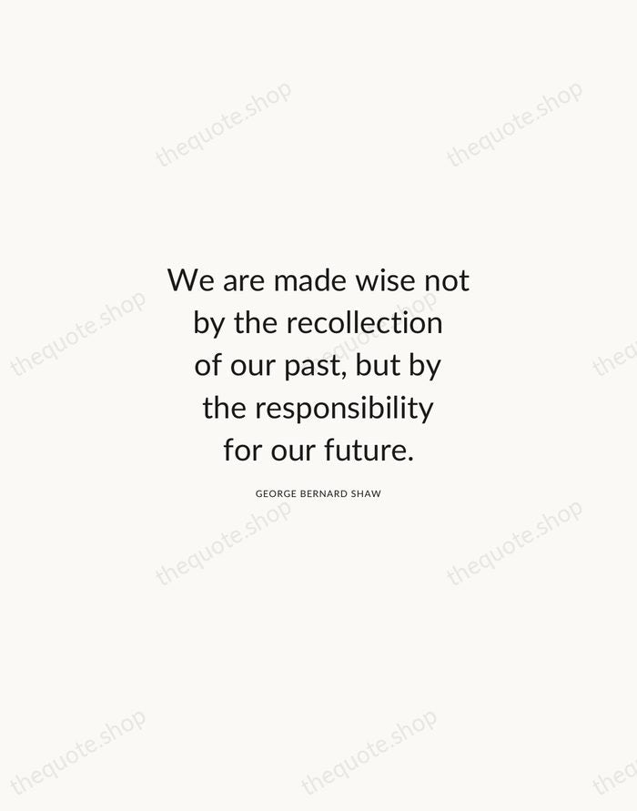 We are made wise not by the recollection of our past, but… — George Bernard Shaw — Modern Sans Calm