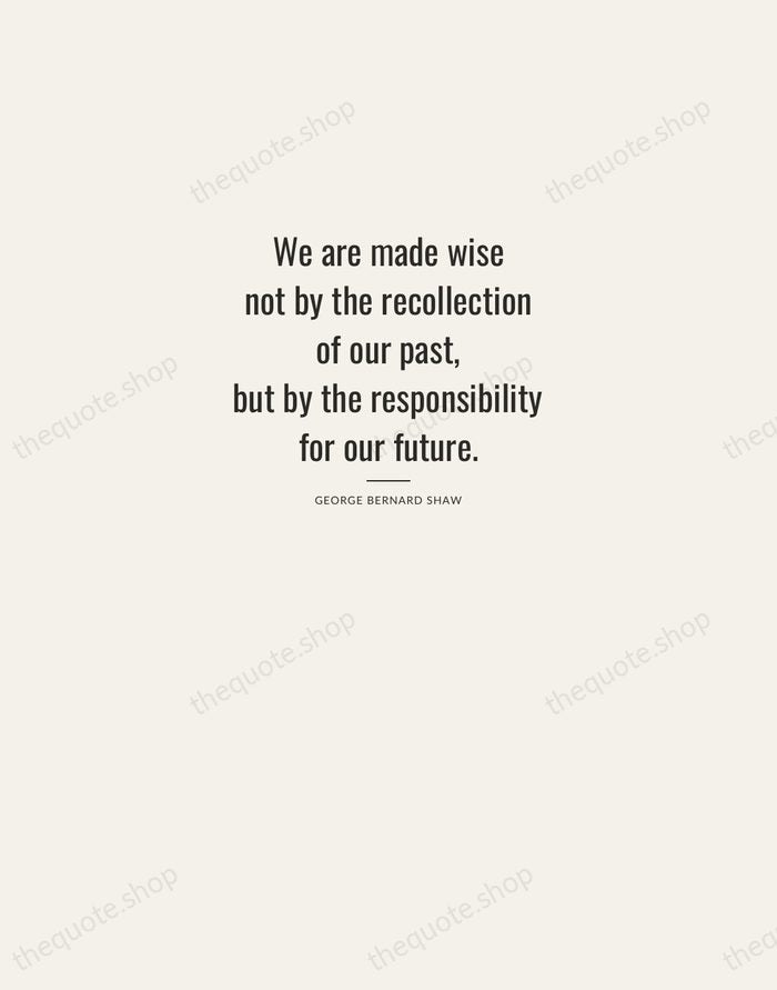 We are made wise not by the recollection of our past, but… — George Bernard Shaw — Letterpress Caps