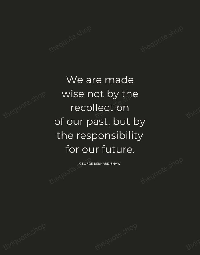 We are made wise not by the recollection of our past, but… — George Bernard Shaw — Charcoal Sans