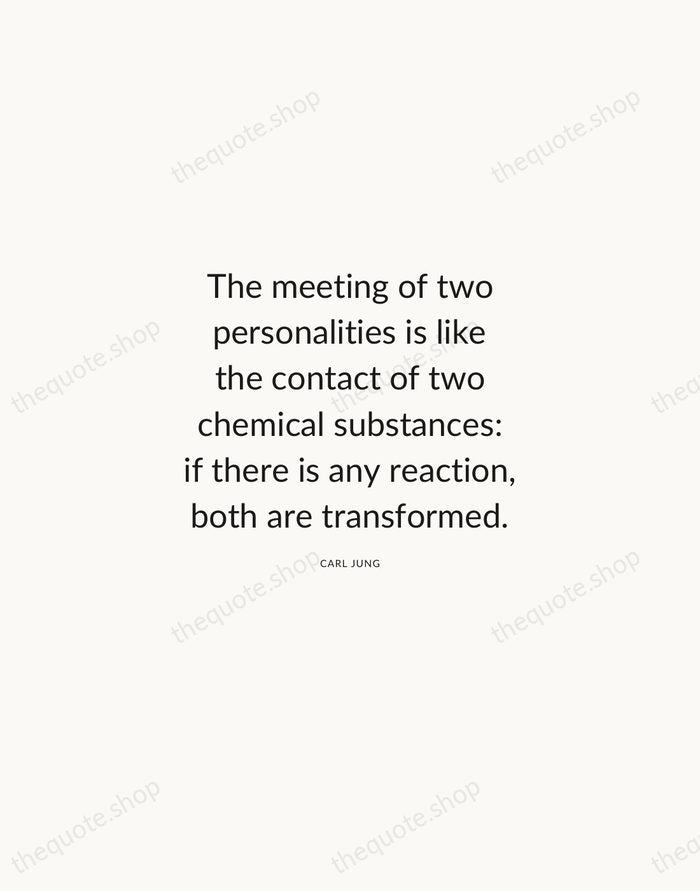 The meeting of two personalities is like the contact of two chemical… — Carl Jung — Modern Sans Calm