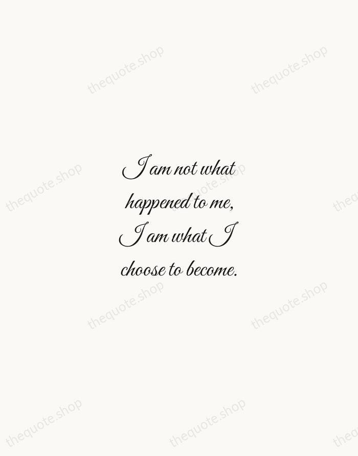 I am not what happened to me, I am what I choose… — Carl Jung — Script Whisper