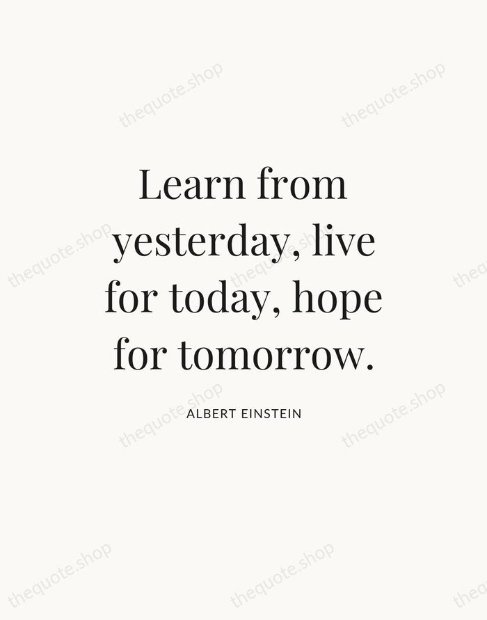 Learn from yesterday, live for today, hope for tomorrow. — Albert Einstein — Statement Serif