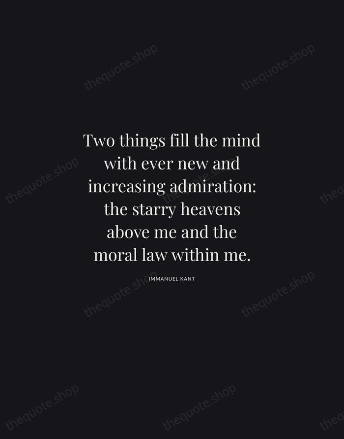 Two things fill the mind with ever new and increasing admiration: the… — Immanuel Kant | Printable Wall Art — Midnight Serif