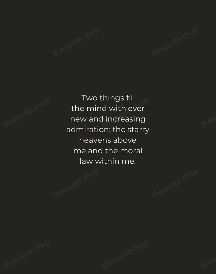 Two things fill the mind with ever new and increasing admiration: the… — Immanuel Kant — Tracked Caps Unsigned