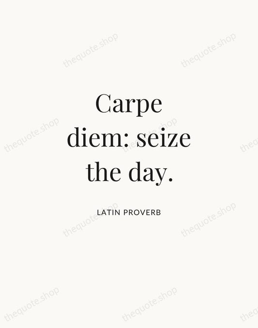 Carpe diem: seize the day. — Latin Proverb | Printable Wall Art — Atelier Serif