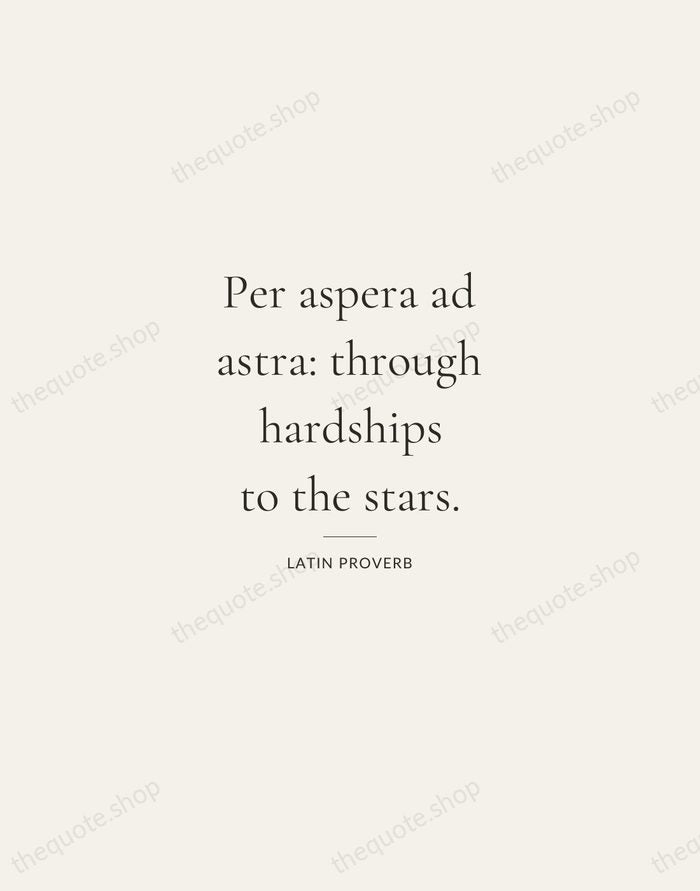 Per aspera ad astra: through hardships to the stars. — Latin Proverb — Gallery Rule