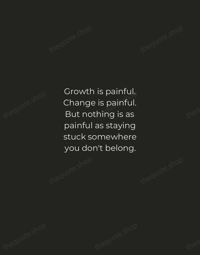 Growth is painful. Change is painful. But nothing is as painful as… — Mandy Hale — Tracked Caps Unsigned