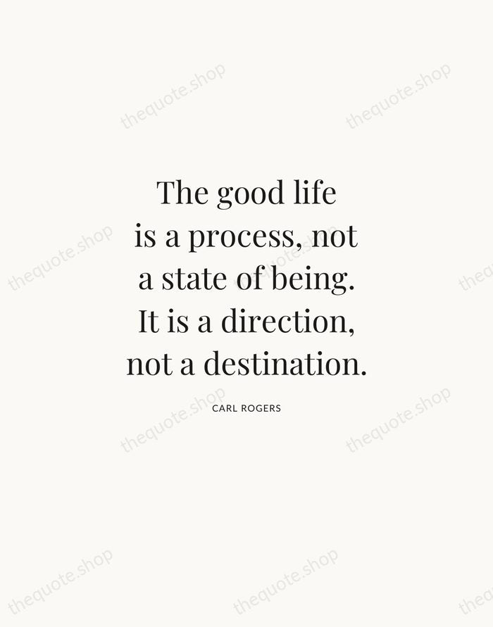 The good life is a process, not a state of being. It… — Carl Rogers | Printable Wall Art — Atelier Serif