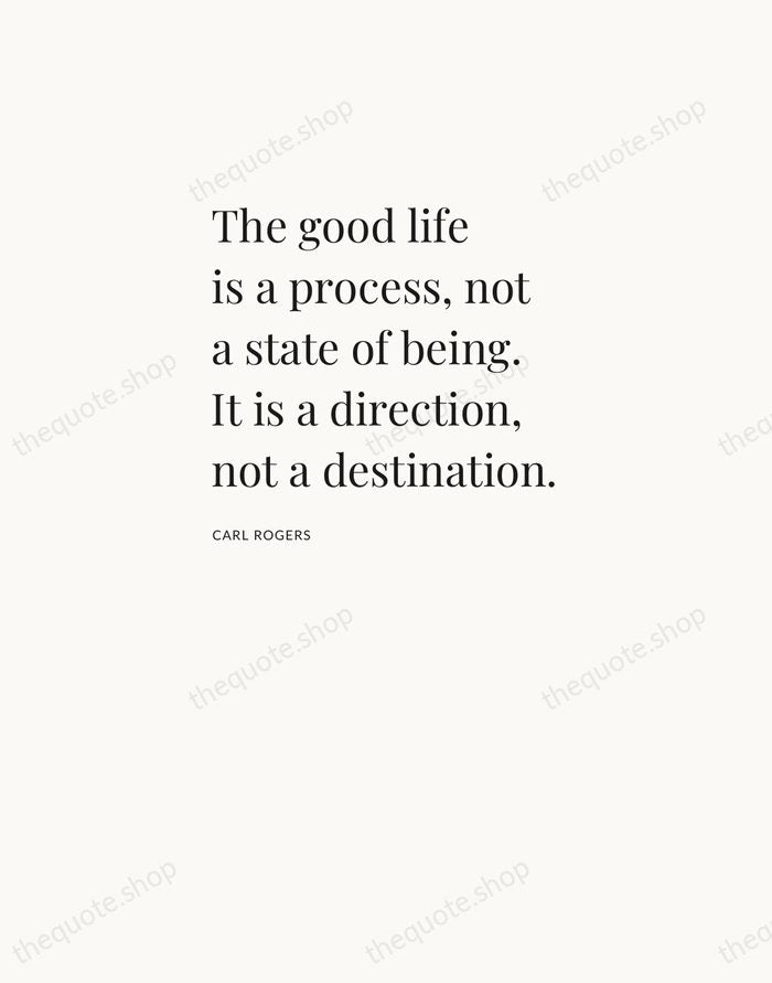 The good life is a process, not a state of being. It… — Carl Rogers — Asymmetric Left