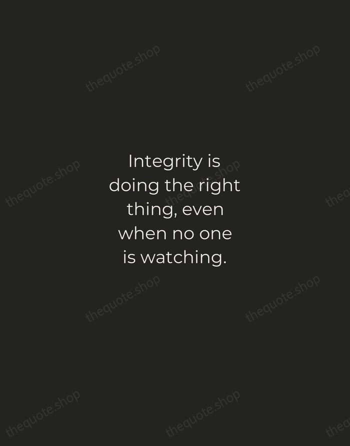 Integrity is doing the right thing, even when no one is watching. — C.S. Lewis — Tracked Caps Unsigned