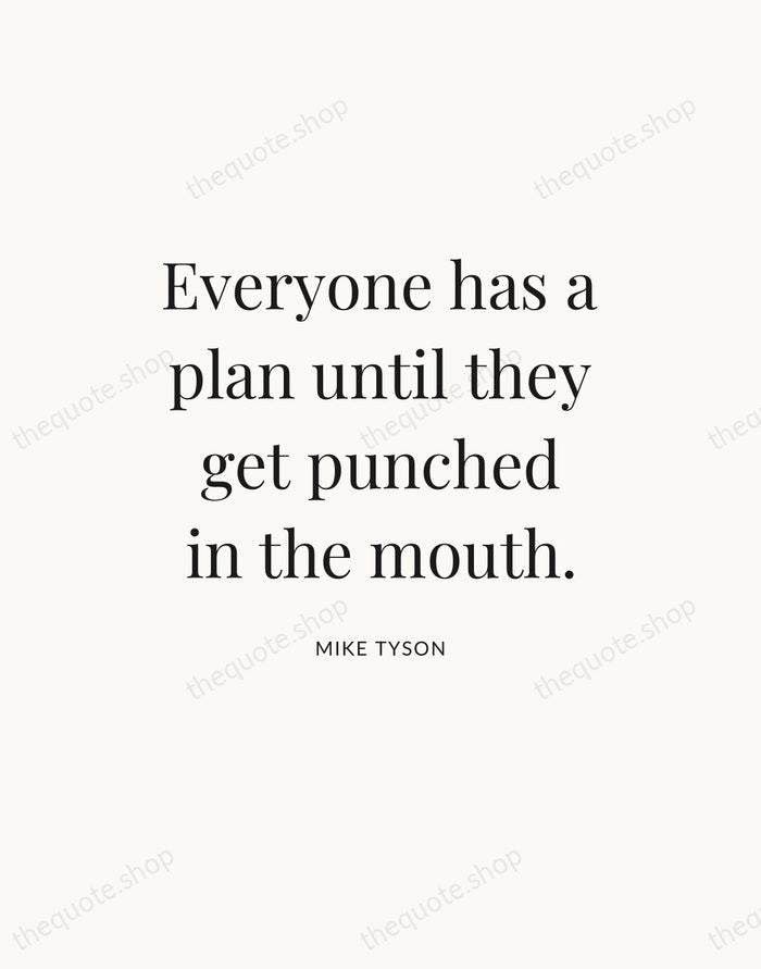 Everyone has a plan until they get punched in the mouth. — Mike Tyson — Statement Serif