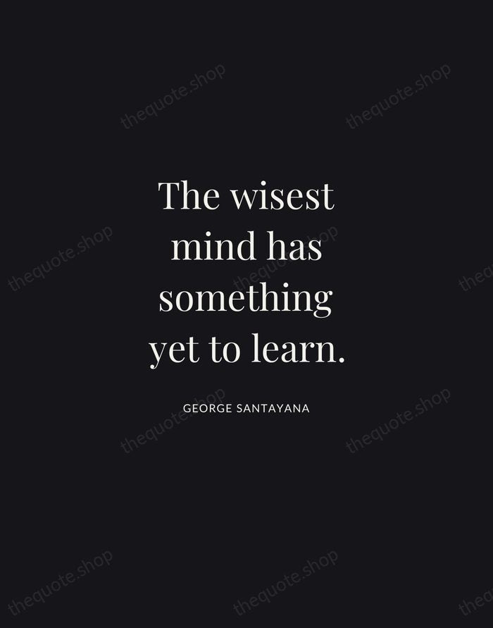 The wisest mind has something yet to learn. — George Santayana | Printable Wall Art — Midnight Serif