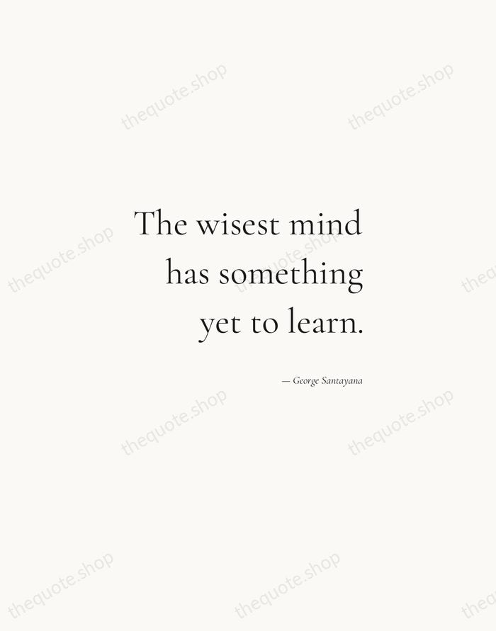 The wisest mind has something yet to learn. — George Santayana — Soft Serif Right