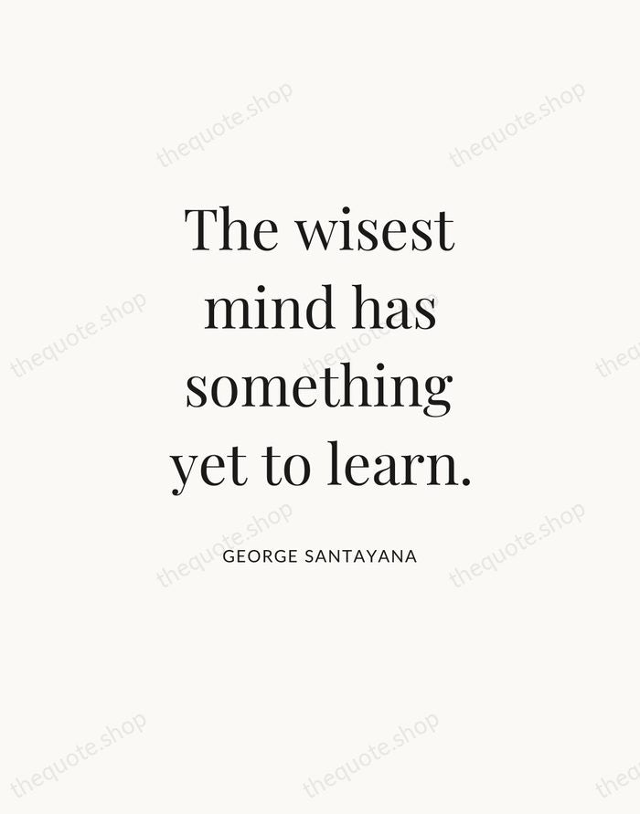 The wisest mind has something yet to learn. — George Santayana — Statement Serif