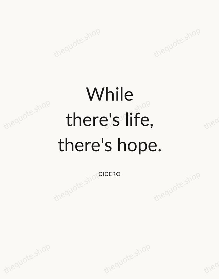 While there's life, there's hope. — Cicero — Modern Sans Calm