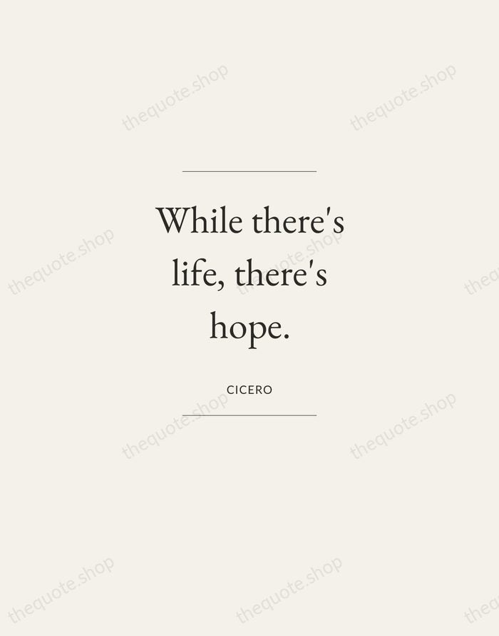 While there's life, there's hope. — Cicero — Gallery Frame