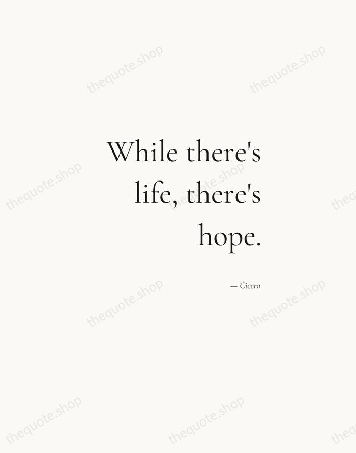 While there's life, there's hope. — Cicero — Soft Serif Right
