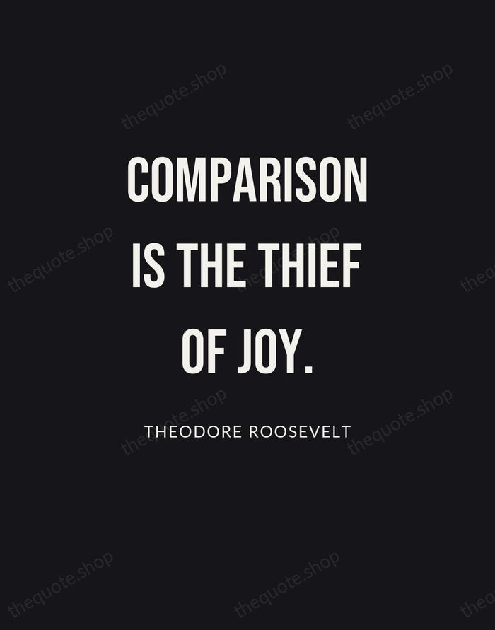Comparison is the thief of joy. — Theodore Roosevelt | Printable Wall Art — Poster Condensed