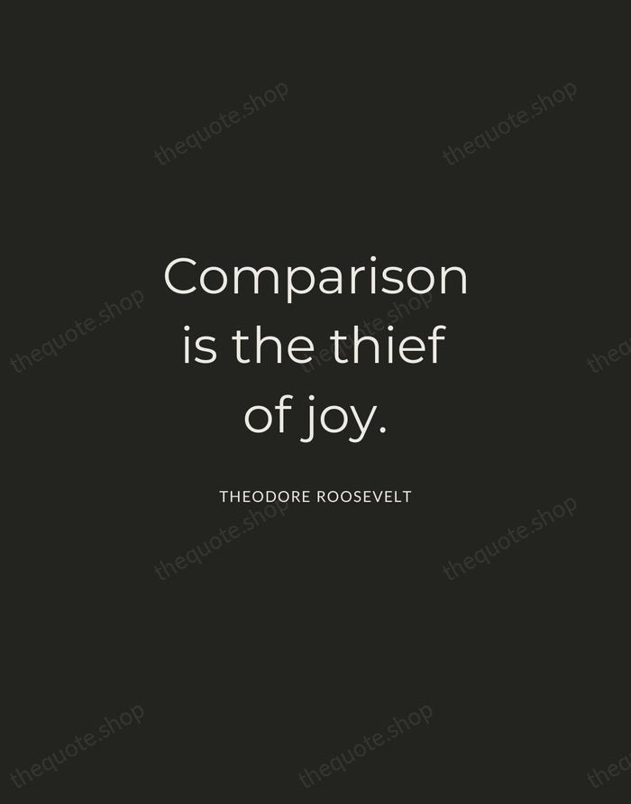Comparison is the thief of joy. — Theodore Roosevelt — Charcoal Sans