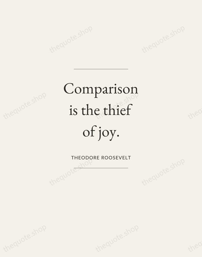 Comparison is the thief of joy. — Theodore Roosevelt — Gallery Frame