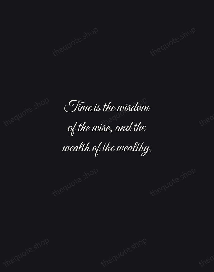Time is the wisdom of the wise, and the wealth of the… — Charles Dickens — Night Script