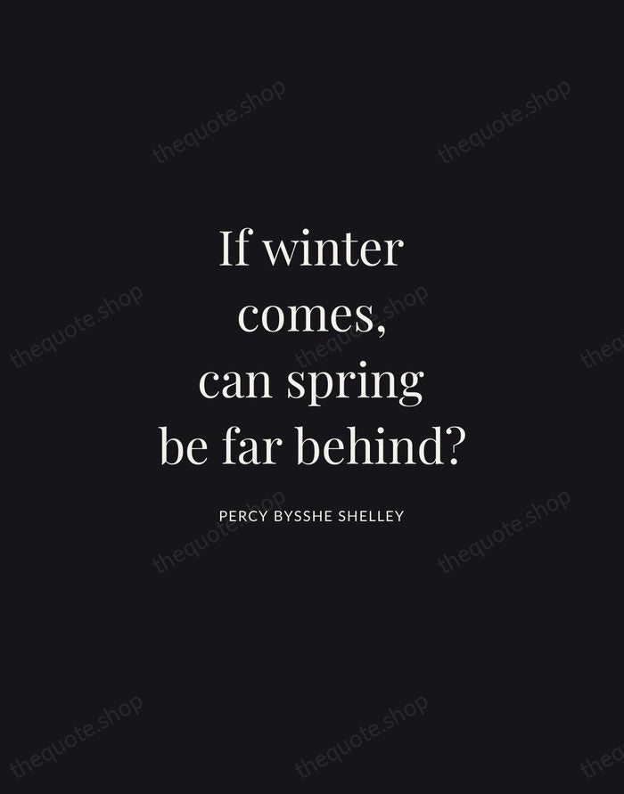 If winter comes, can spring be far behind? — Percy Bysshe Shelley | Printable Wall Art — Midnight Serif