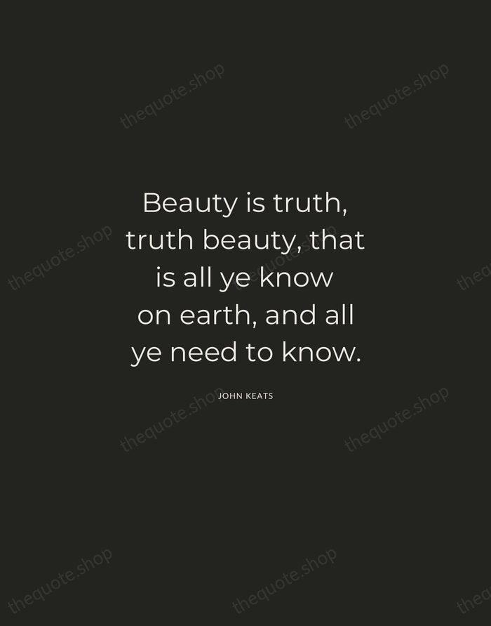 Beauty is truth, truth beauty, that is all ye know on earth… — John Keats — Charcoal Sans