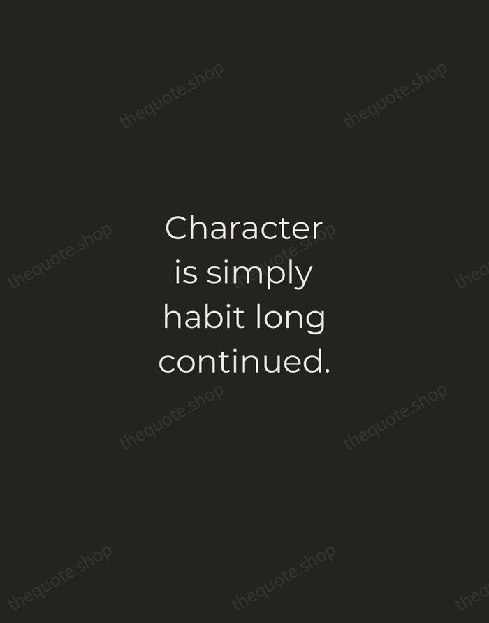 Character is simply habit long continued. — Plutarch — Tracked Caps Unsigned