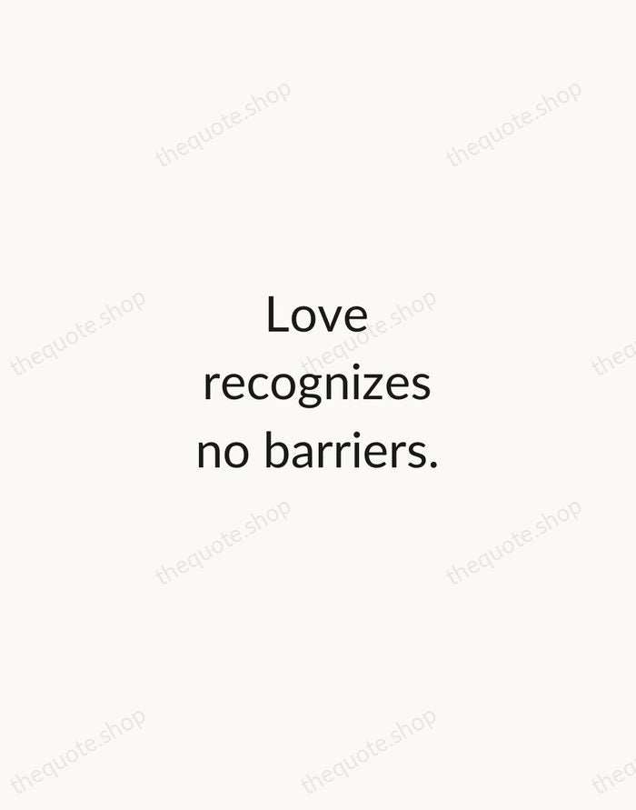 Love recognizes no barriers. — Maya Angelou — Minimal Unsigned