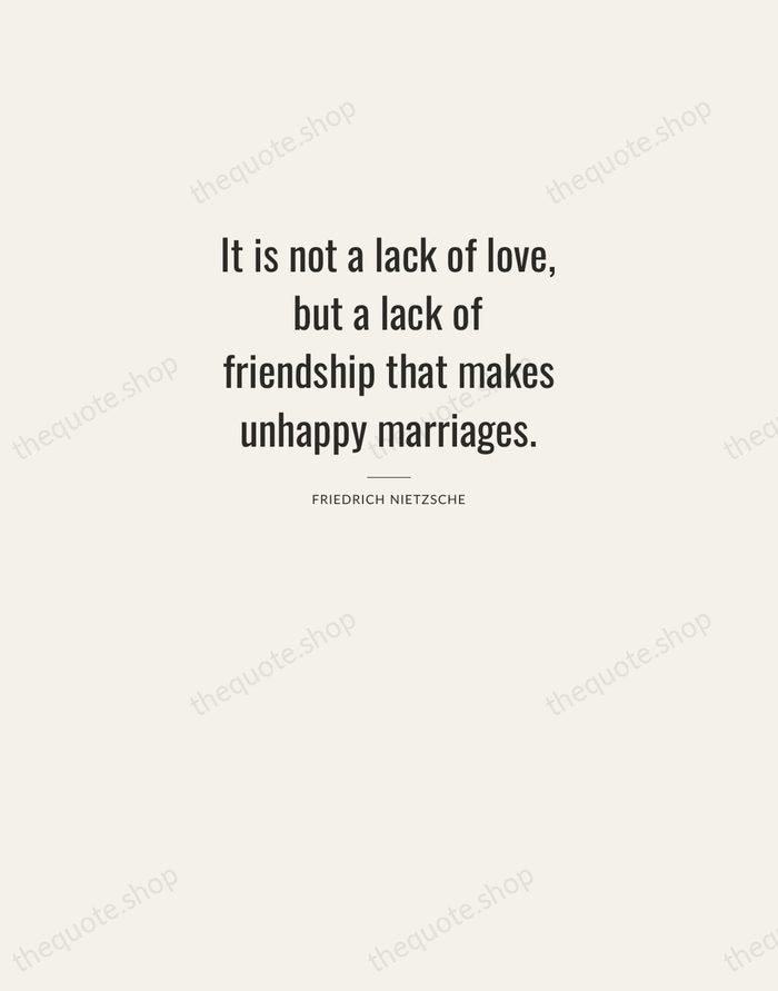 It is not a lack of love, but a lack of friendship… — Friedrich Nietzsche — Letterpress Caps