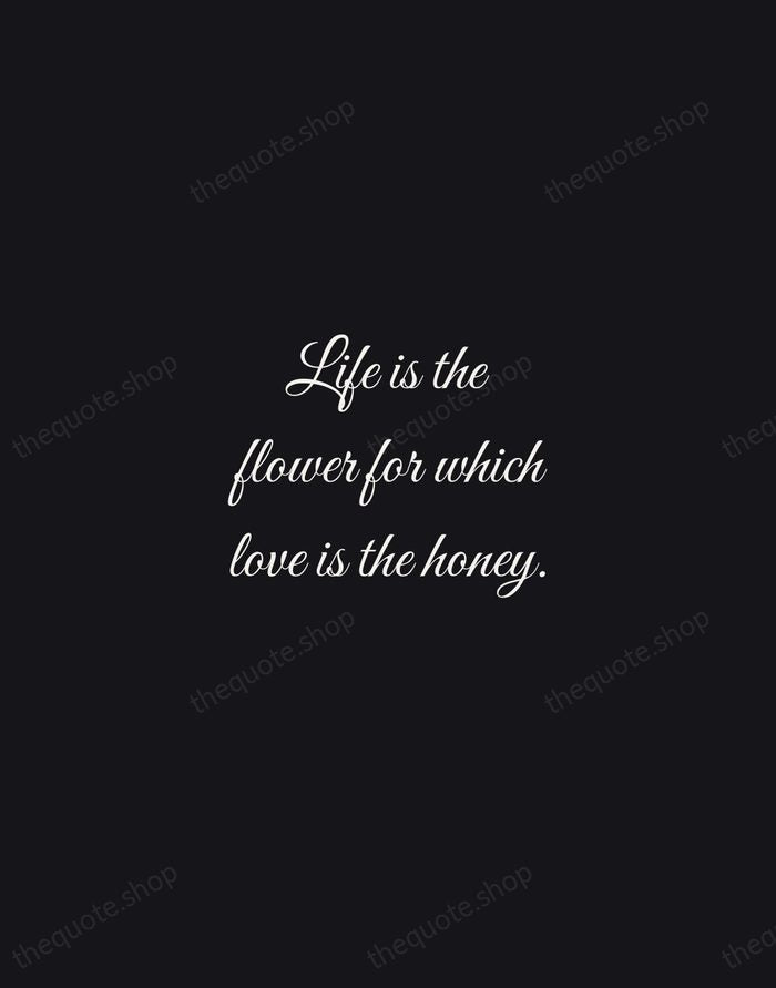 Life is the flower for which love is the honey. — Victor Hugo — Night Script