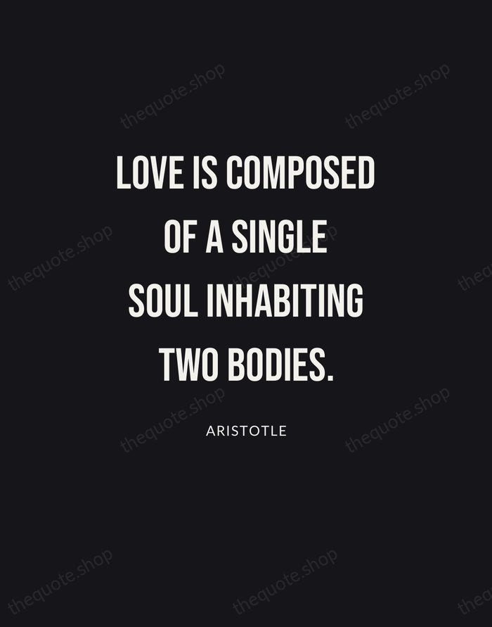 Love is composed of a single soul inhabiting two bodies. — Aristotle | Printable Wall Art — Poster Condensed