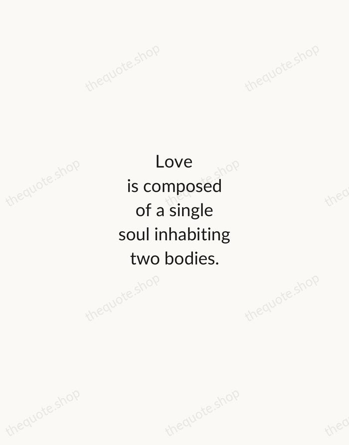 Love is composed of a single soul inhabiting two bodies. — Aristotle — Minimal Unsigned