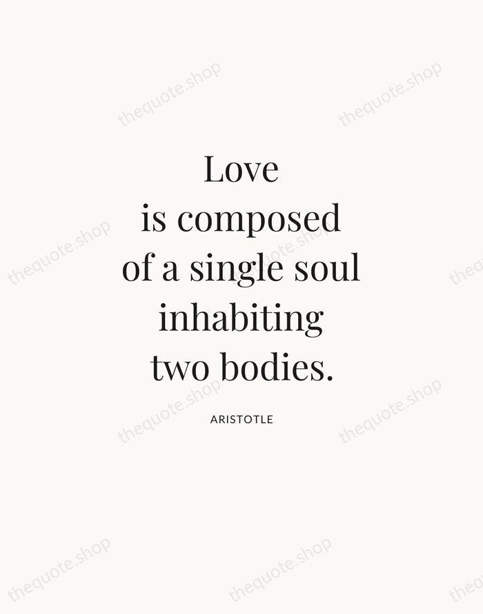 Love is composed of a single soul inhabiting two bodies. — Aristotle — Statement Serif