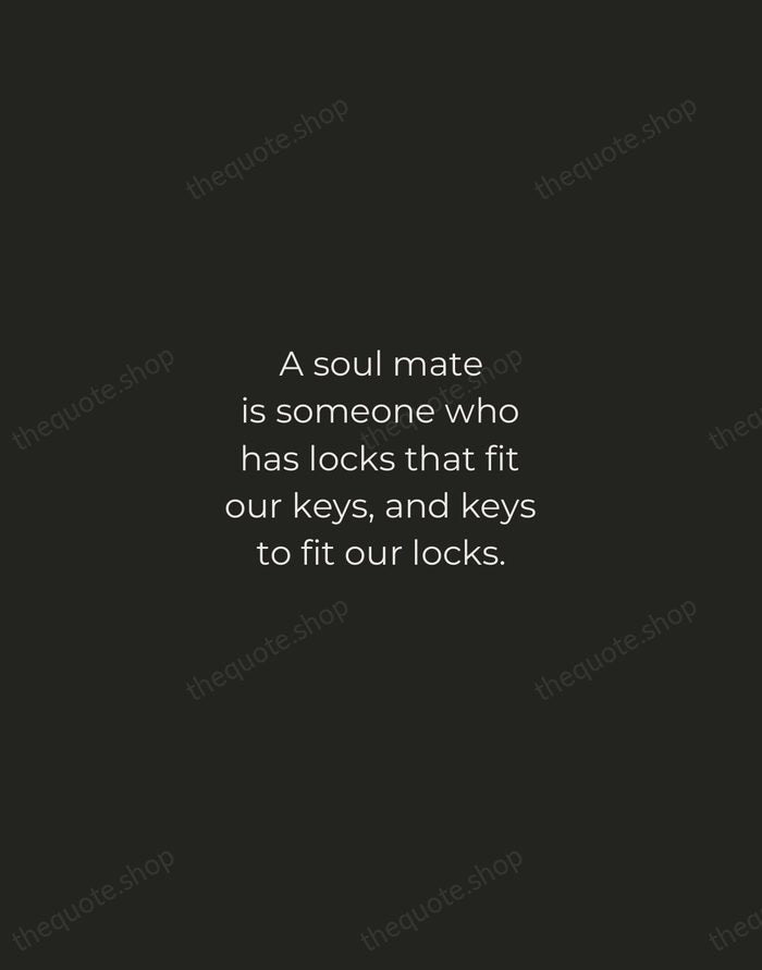 A soul mate is someone who has locks that fit our keys… — Richard Bach — Tracked Caps Unsigned