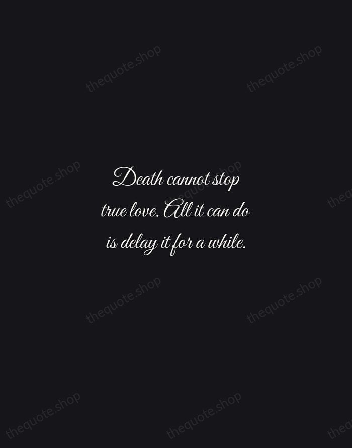 Death cannot stop true love. All it can do is delay it… — William Goldman — Night Script
