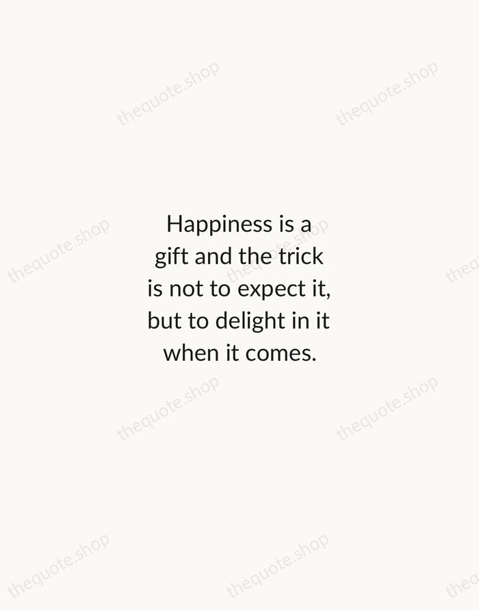 Happiness is a gift and the trick is not to expect it… — Charles Dickens — Minimal Unsigned