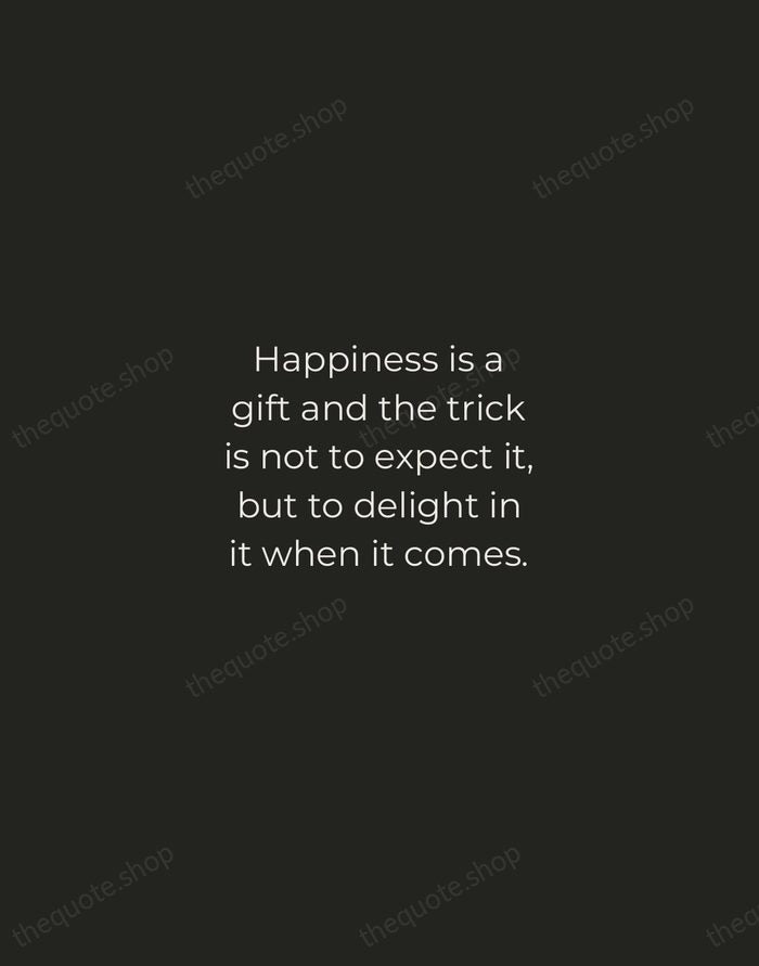 Happiness is a gift and the trick is not to expect it… — Charles Dickens — Tracked Caps Unsigned