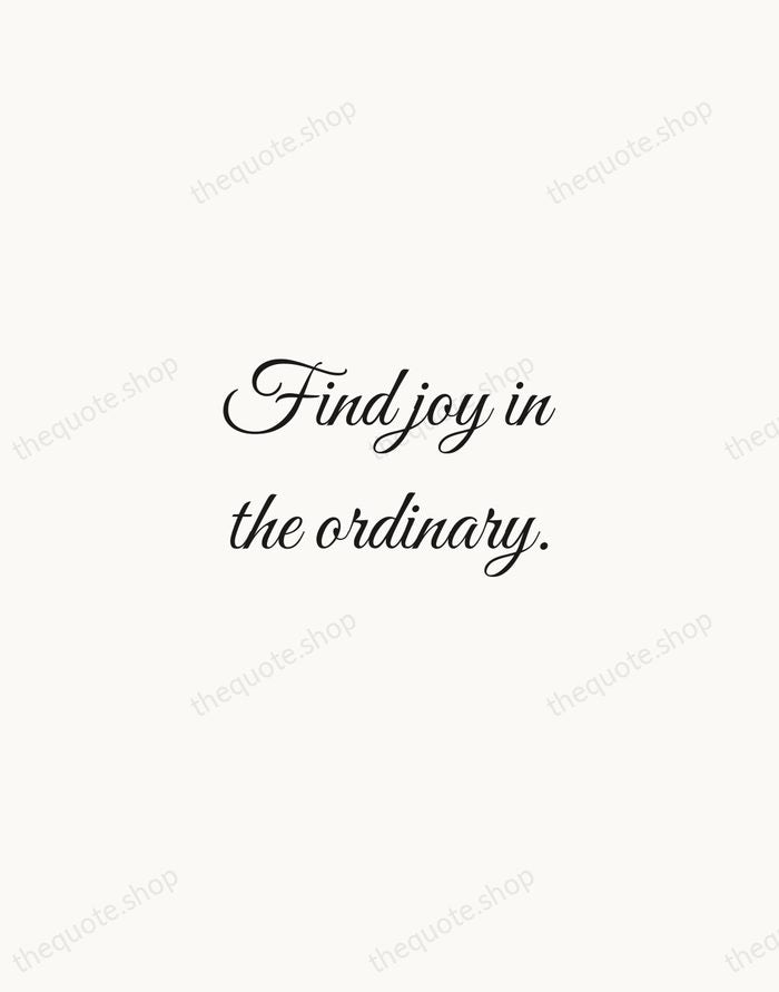 Find joy in the ordinary. — Traditional Saying — Script Whisper