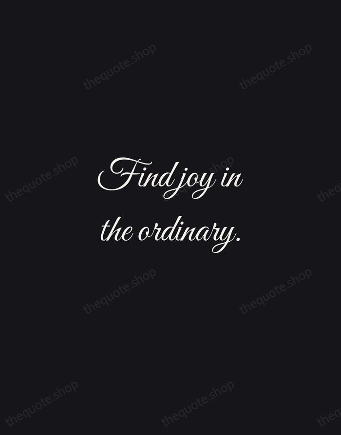 Find joy in the ordinary. — Traditional Saying — Night Script