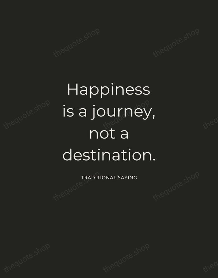 Happiness is a journey, not a destination. — Traditional Saying — Charcoal Sans