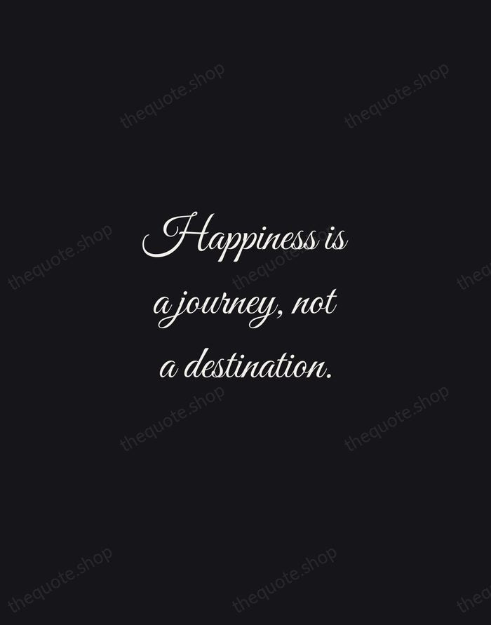 Happiness is a journey, not a destination. — Traditional Saying — Night Script