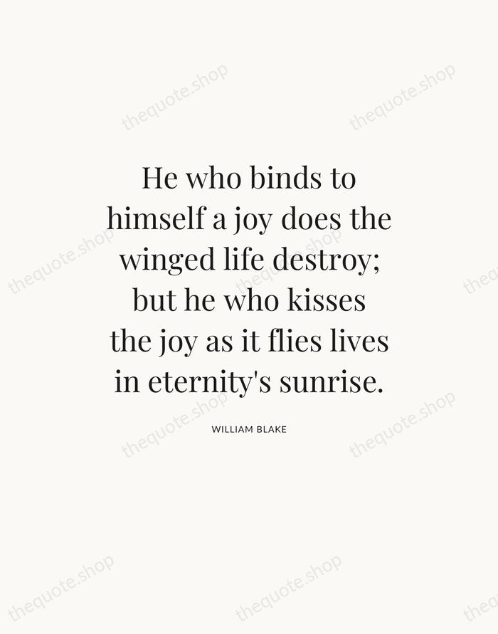 He who binds to himself a joy does the winged life destroy… — William Blake — Statement Serif