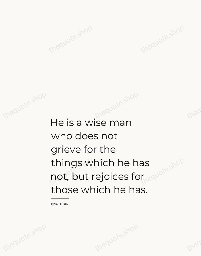 He is a wise man who does not grieve for the things… — Epictetus — Studio Left
